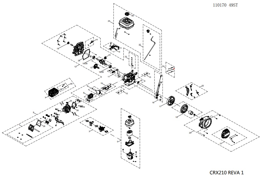 110170 CRX210 ENGINE PARTS BREAKDOWN